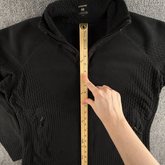 Patagonia Fleece Jacket Women Full Zip Black Large Soft Stretch Spandex Pockets - Picture 6 of 14